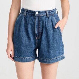 REFORMATION JEANS Francis high rise pleated shorts in June (sz25)